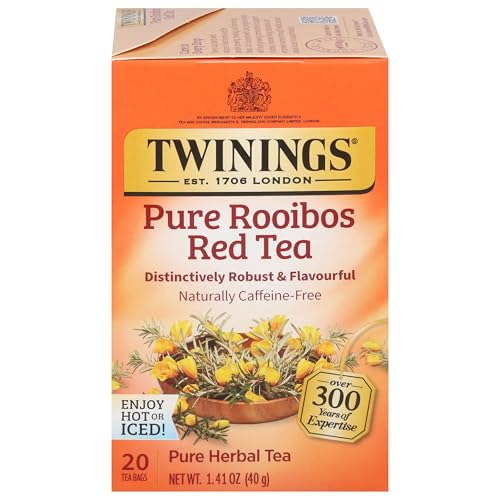 Twinings Pure Rooibos Red Herbal Tea, 20 Teabags — Naturally Caffeine-Free
