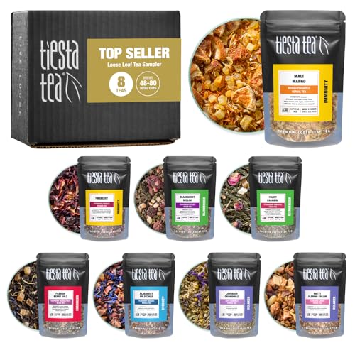 Tiesta Tea - Top 8 Favorites Sampler Set, Loose Leaf, Up to 80 Cups