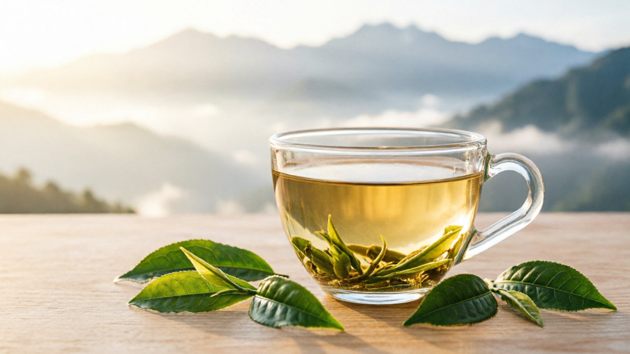 Darjeeling first flush tea with delicate leaves.