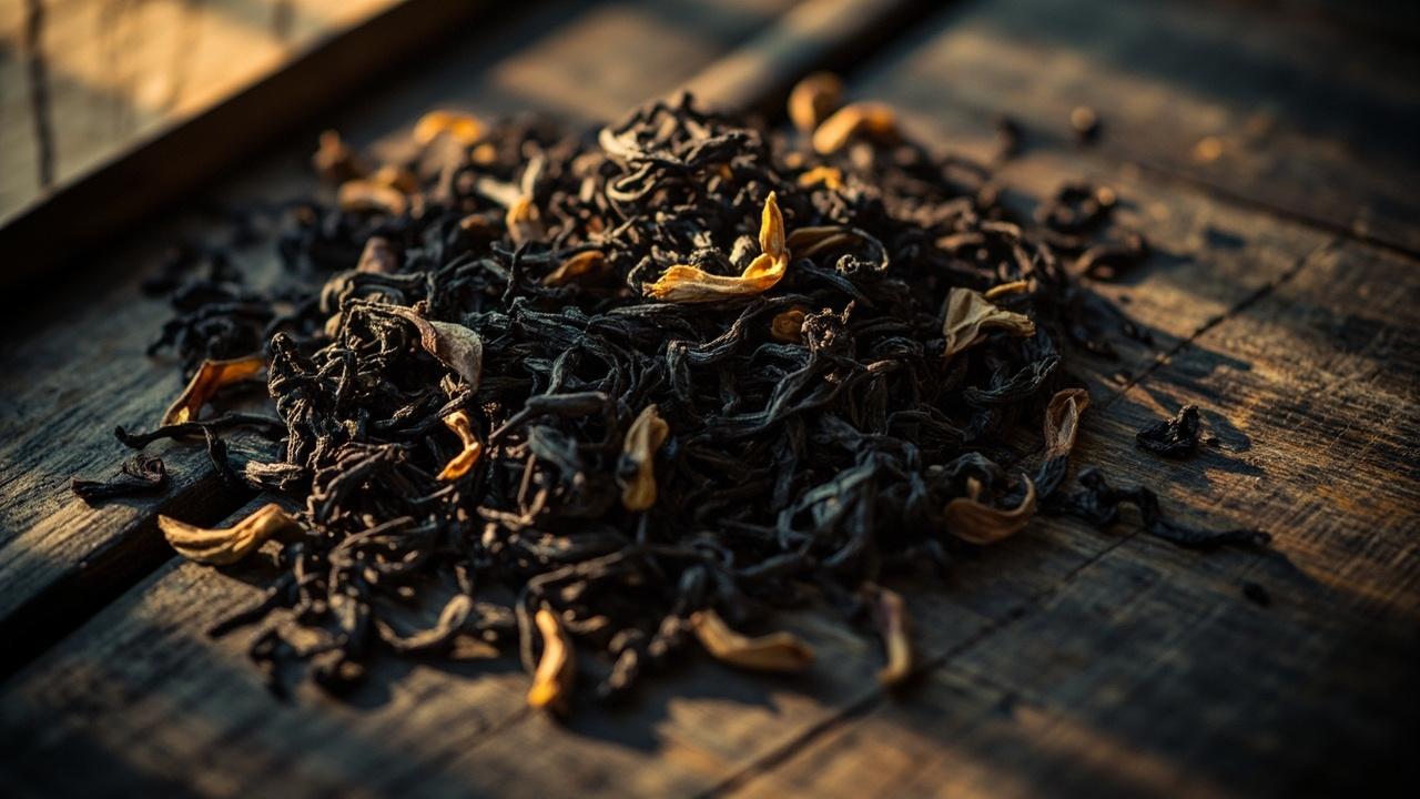 Golden-tipped Keemun black tea.