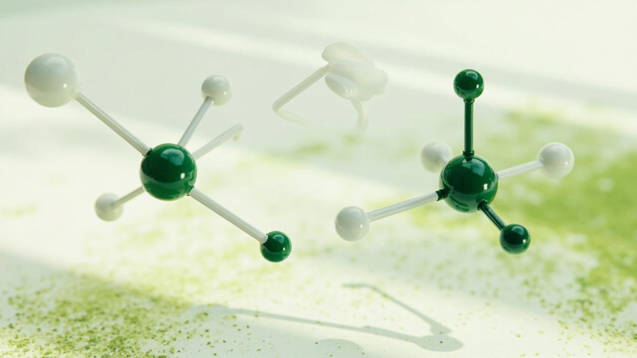Caffeine and L-theanine structure in matcha.